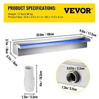 Cascadă-pentru-piscină-cu-iluminare-LED-60-cm-oțel-inoxidabil
