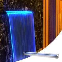Cascadă-mare-pentru-piscină-cu-iluminare-LED-90-cm-oțel-inoxidabil
