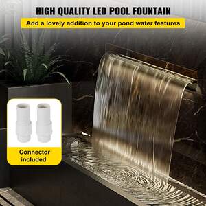 Cascadă-mare-pentru-piscină-cu-iluminare-LED-90-cm-oțel-inoxidabil