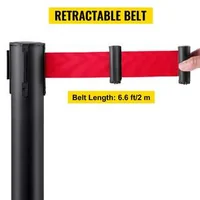Set-de-6-stâlpi-negri-pentru-delimitare-și-organizarea-cozilor-cu-bandă-retractabilă-roșie-de-2-m-și-bază-din-cauciuc
