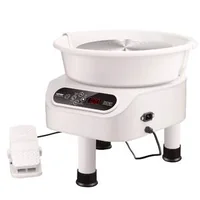 Roată-de-olărit-de-25-5-cm-cu-pedală-ecran-tactil-350-W-3-picioare-albă