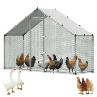 Cușcă-metalică-spațioasă-pentru-păsări-domestice-3x1x2-m-cu-acoperiș-impermeabil