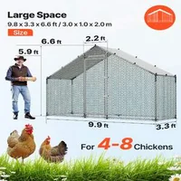 Cușcă-metalică-spațioasă-pentru-păsări-domestice-3x1x2-m-cu-acoperiș-impermeabil