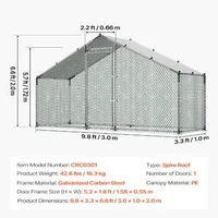 Cușcă-metalică-spațioasă-pentru-păsări-domestice-3x1x2-m-cu-acoperiș-impermeabil