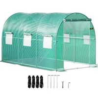 Seră-tunel-cu-intrare-3-5-2-1-2-1m-pentru-plante-cu-arce-din-oțel-galvanizat-1-grindă-superioară-2-stâlpi-diagonali-2-uși-cu-fermoar-și-6-ferestre-mobile-verde