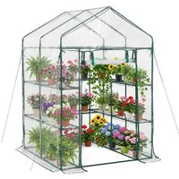 Seră-de-casă-137x137x196-cm-cu-10-rafturi-și-acoperire-din-PVC