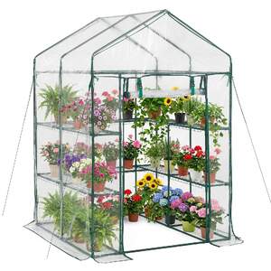 Seră-de-casă-137x137x196-cm-cu-10-rafturi-și-acoperire-din-PVC