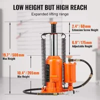 Cric-hidropneumatic-tip-butelie-20-tone-construcție-complet-sudată-interval-de-ridicare-de-265-500-mm-mâner-pentru-acționare-manuală-și-pompă-pneumatică-pentru-autoturisme-pick-up-uri-și-camioane