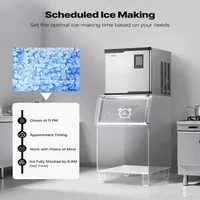 Mașină-profesională-de-gheață-136-kg-zi-model-modular-cu-temporizator-și-autocurățare