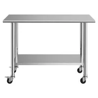 Masă-de-lucru-profesională-din-oțel-inoxidabil-61x122-cm-cu-roți-raft-reglabil
