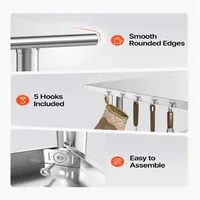 Masă-de-lucru-profesională-din-oțel-inoxidabil-61x122-cm-cu-roți-raft-reglabil