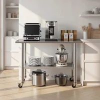 Masă-de-lucru-profesională-din-oțel-inoxidabil-61x122-cm-cu-roți-raft-reglabil