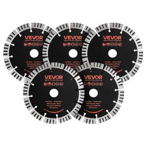 Set-de-5-discuri-diamantate-160-mm-pentru-beton-și-canelator-alezaj-22-2-mm-tăiere-uscată-și-umedă