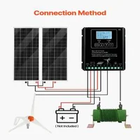 Set-hibrid-solar-și-eolian-12V-400W-2-panouri-100W-turbină-200W
