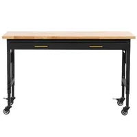 Masă-de-lucru-pe-roți-cu-înălțime-reglabilă-cu-priză-și-sertar-150-cm