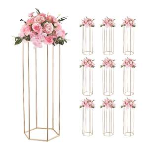 Set-de-suporturi-aurii-pentru-flori-10-bucăți-80-cm-design-hexagonal