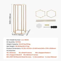 Set-de-suporturi-aurii-pentru-flori-10-bucăți-80-cm-design-hexagonal