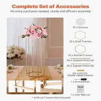 Set-de-suporturi-aurii-pentru-flori-10-bucăți-80-cm-design-hexagonal