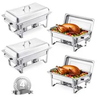 Set-de-4-recipiente-chafing-dish-8-Qt-din-oțel-inoxidabil
