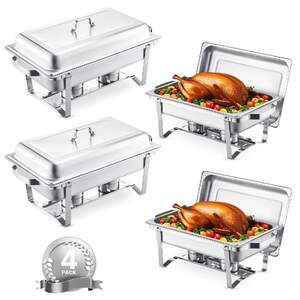 Set-de-4-recipiente-chafing-dish-8-Qt-din-oțel-inoxidabil
