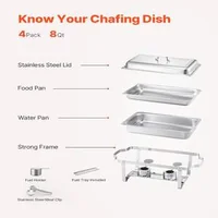 Set-de-4-recipiente-chafing-dish-8-Qt-din-oțel-inoxidabil