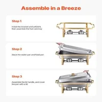 Set-de-4-recipiente-chafing-dish-aurii-8-Qt-cu-capac-de-sticlă