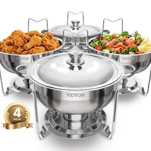 Set-de-4-recipiente-rotunde-chafing-dish-5-Qt-din-oțel-inoxidabil