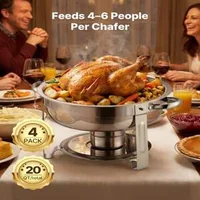 Set-de-4-recipiente-rotunde-chafing-dish-5-Qt-din-oțel-inoxidabil