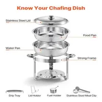 Set-de-4-recipiente-rotunde-chafing-dish-5-Qt-din-oțel-inoxidabil