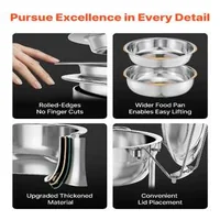 Set-de-4-recipiente-rotunde-chafing-dish-5-Qt-din-oțel-inoxidabil