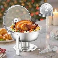 Set-de-2-recipiente-rotunde-chafing-dish-5-Qt-din-oțel-inoxidabil