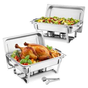 Set-de-2-recipiente-chafing-dish-9-Qt-8-5-L-din-oțel-inoxidabil