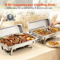 Set-de-2-recipiente-chafing-dish-9-Qt-8-5-L-din-oțel-inoxidabil