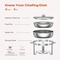 Set-de-2-recipiente-rotunde-chafing-dish-5-Qt-din-oțel-inoxidabil