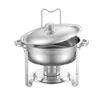 Set-de-2-recipiente-rotunde-chafing-dish-5-Qt-din-oțel-inoxidabil