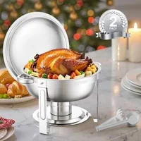 Set-de-2-recipiente-rotunde-chafing-dish-5-Qt-din-oțel-inoxidabil