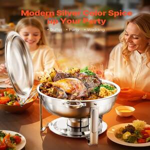 Set-de-2-recipiente-rotunde-chafing-dish-5-Qt-din-oțel-inoxidabil