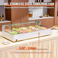 Încălzitor-electric-profesional-pentru-bufet-cu-10-recipiente-și-paravan-de-sticlă