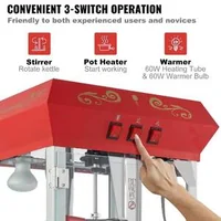 Aparat-de-popcorn-cu-cărucior-850W-capacitate-200-g-stil-retro