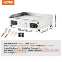 Grătar-electric-profesional-cu-plită-netedă-4000W-50-300-C