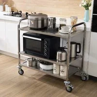 Cărucior-de-servire-metalic-3-niveluri-până-la-204-kg-cu-roți-și-6-cârlige