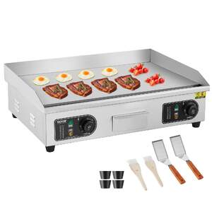 Grătar-electric-profesional-cu-plită-netedă-4000W-50-300-C