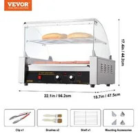 Aparat-electric-pentru-hot-dog-capacitate-de-30-de-bucăți-11-role-2-2KW-grill-cu-role-pentru-hot-dog