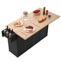 Insulă-de-bucătărie-de-153-cm-cu-roți-blat-pliabil-și-spațiu-de-depozitare