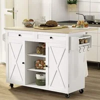 Insulă-de-bucătărie-Pettex-cu-roți-și-blat-rabatabil-131-cm
