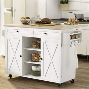 Insulă-de-bucătărie-Pettex-cu-roți-și-blat-rabatabil-131-cm