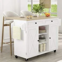 Insulă-de-bucătărie-Pettex-cu-roți-și-blat-rabatabil-131-cm