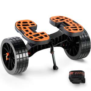 Cărucior-rezistent-pentru-caiac-capacitate-de-145-kg-demontabil-cu-anvelope-pline-de-25-cm-suporturi-reglabile-și-picior-de-sprijin-antiderapant-pentru-caiace-și-canoe