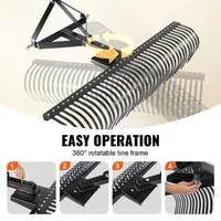 Greblă-tractată-pentru-gazon-cu-prindere-în-3-puncte-și-accesorii
