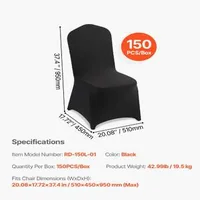Huse-pentru-scaune-din-spandex-150-de-bucăți-mărime-universală-negre-cu-margine-frontală-dreaptă